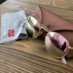 Rose Gold mirrored Ray Bans